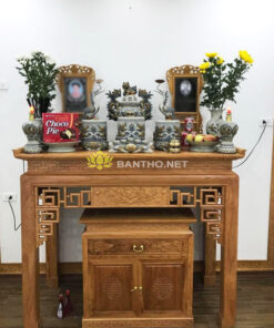 Bàn thờ gỗ gõ đỏ Triện trơn