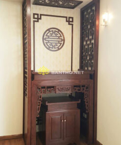 Bàn thờ gỗ gõ đỏ Triện kèm tủ thờ nhỏ