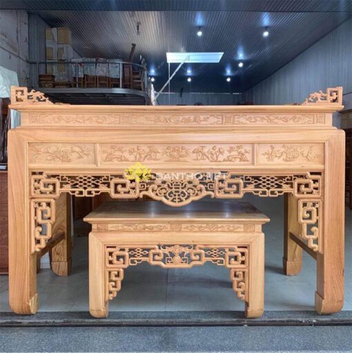 Bàn thờ Triện đẹp mẹ con gỗ Gõ