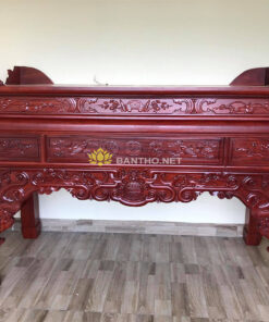 Bàn thờ ông bà tổ tiên gỗ Hương đục hạ nền