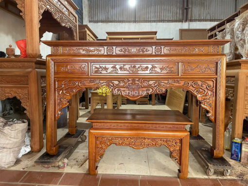 Bàn thờ đẹp Ngũ Phúc mẹ con hạ nền
