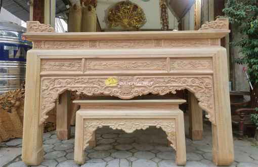 Bàn thờ đẹp Ngũ Phúc gỗ Gụ
