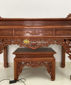 Bàn thờ mẹ con ngũ phúc chân thẳng gỗ gụ