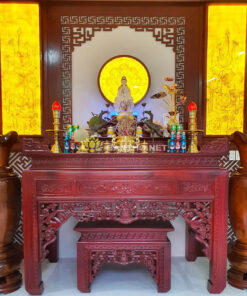 Mẫu bàn thờ phật chung với gia tiên