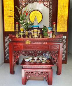 Mẫu bàn thờ phật chung với gia tiên
