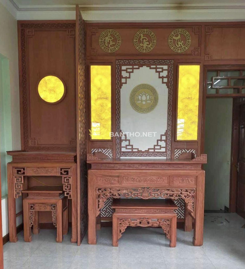 Mẫu bàn thờ phật và gia tiên