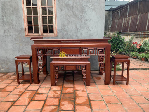 Bẫu bàn thờ Triện trơn đẹp và đôn 2 bên