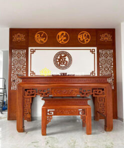 Mẫu bàn thờ gỗ đẹp và vách trang trí