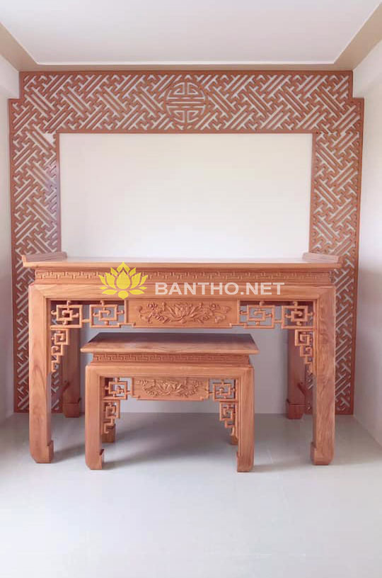 Mẫu bàn thờ gỗ đẹp và vách trang trí