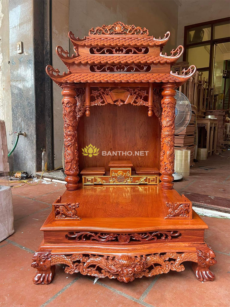 Bàn thờ Ông Địa Thần Tài đẹp gỗ Hương