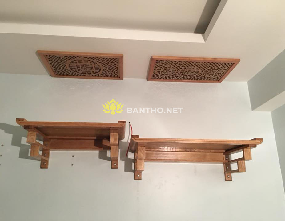 Mẫu bàn thờ treo tường 2 tầng