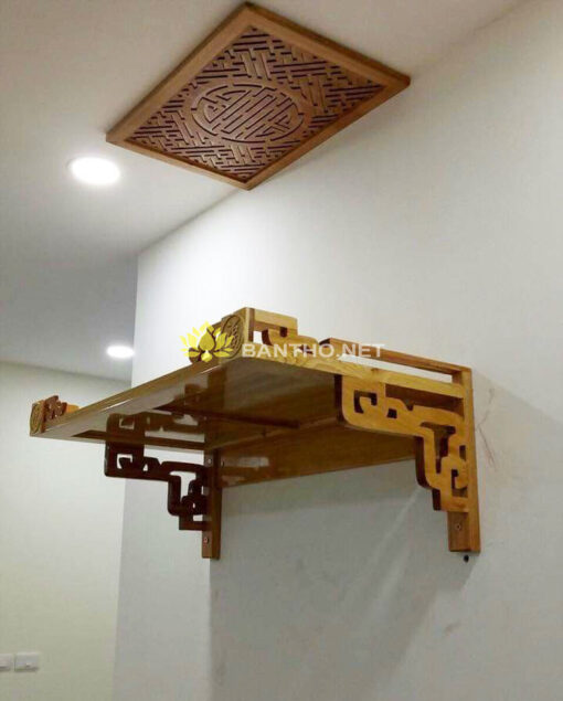 Bàn thờ treo tường chung cư gỗ Sồi
