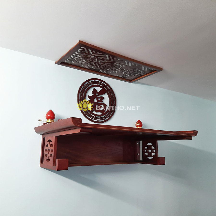 mẫu bàn thờ treo tường con sơn chữ Thọ