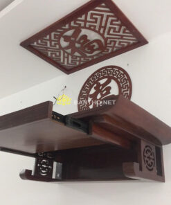 Mẫu bàn thờ treo tường có ngăn kéo màu cánh gián