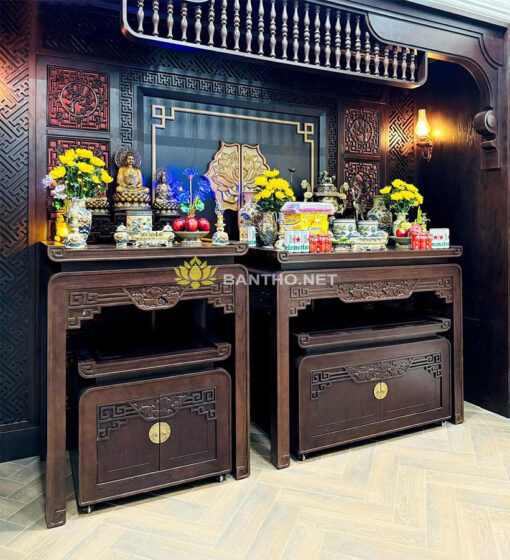 Bàn thờ phật và gia tiên đẹp
