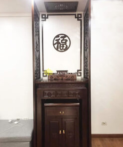 Mẫu bàn thờ chung cư đẹp cùng bộ vách ngăn phòng thờ