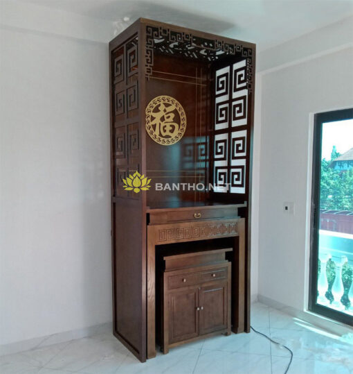 Mẫu bàn thờ chung cư đẹp gỗ Gụ