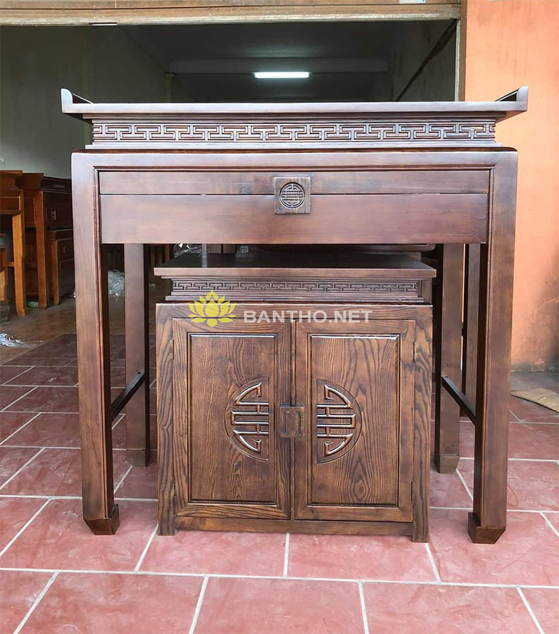 Mẫu bàn thờ chung cư hiện đại chữ Thọ