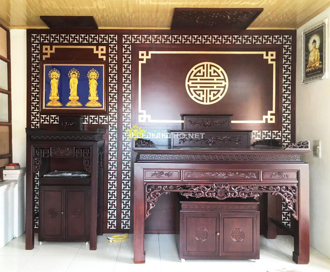 Bàn thờ phật và gia tiên đẹp