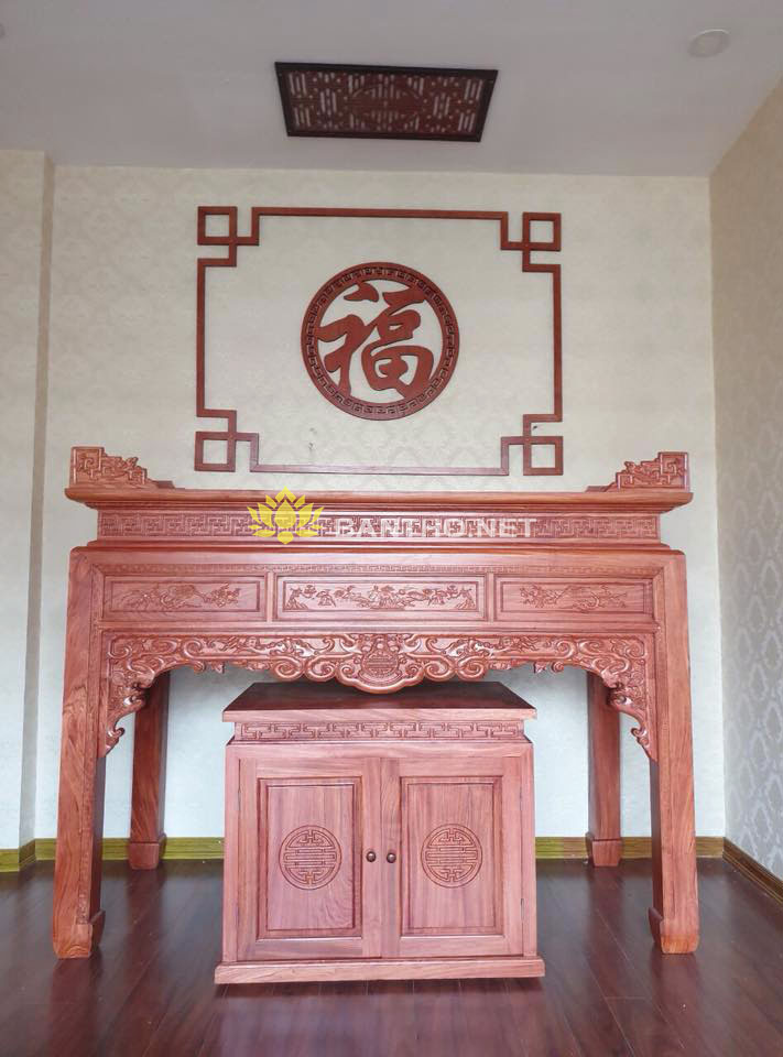 Mẫu bàn thờ gỗ Hương và tủ thờ nhỏ
