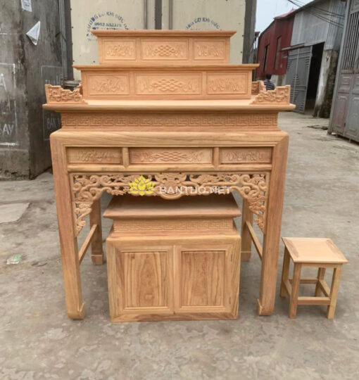 Mẫu bàn thờ gia tiên 3 cấp