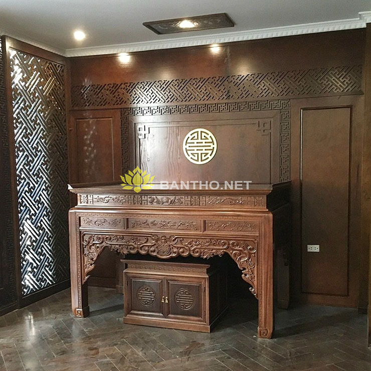 Mẫu bàn thờ gỗ thờ gia tiên