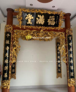 Đại tự vỏ măng đục khung tre Rồng cuốn