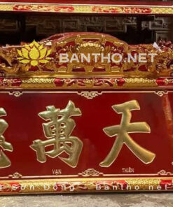 Đại tự đẹp chương chạm Mai hóa Rồng sơn nền son chùi