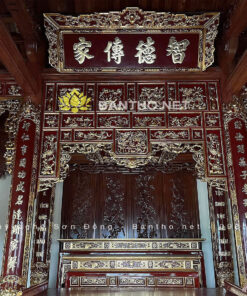 Đại tự câu đối mẫu đẹp bằng gỗ nền son