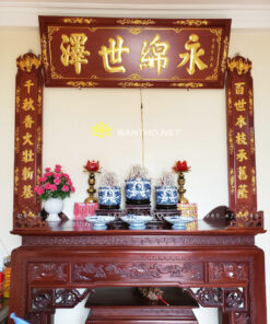 Bộ Hoành phi gỗ Hương sơn PU dát vàng