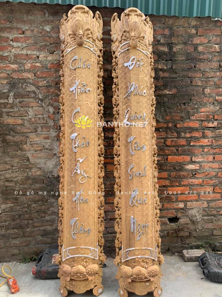 Đôi câu máng cạp thủng đục Ngũ Phúc