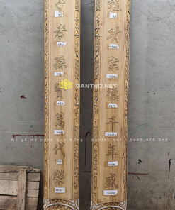 Bộ câu đối máng gỗ Dổi
