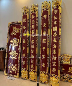 Hoành phi câu đối thờ nhà thờ họ lòng máng cột tròn