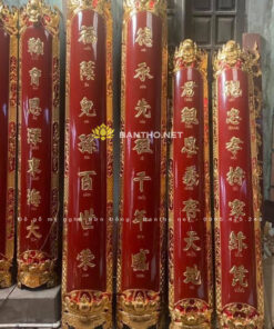 Câu đối thờ nhà thờ họ lòng máng cột tròn
