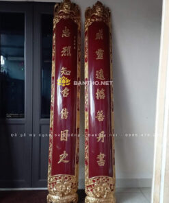 Câu đối thờ nhà thờ họ lòng máng cột tròn