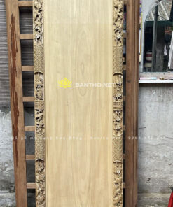 Hoành phi đục tay vỏ măng đục sâu mộc chưa sơn