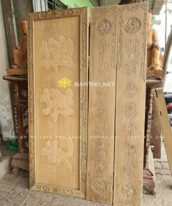 Hoành phi câu đối gỗ mộc chưa sơn