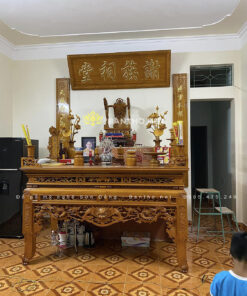Câu đối hoành phi bàn thờ gia tiên sơn PU