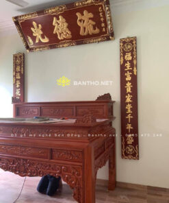 Bộ hoành phi câu đối gỗ gụ đẹp