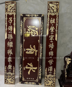 Hoành phi câu đối sơn PU thếp điểm vàng