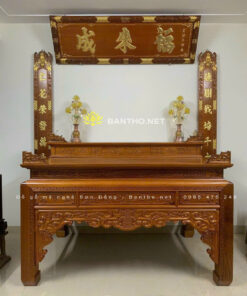 Hoành phi câu đối thờ sơn PU điểm vàng