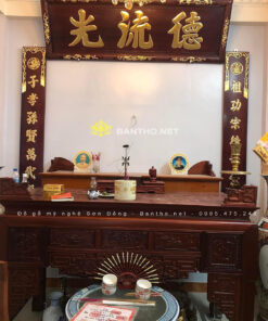 Câu đối hoành phi bàn thờ gia tiên