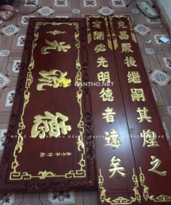 Hoành phi câu đối đục tay sơn PU