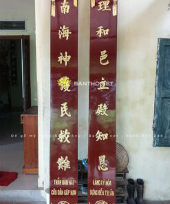Câu đối phẳng nền son