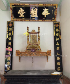 Báo giá hoành phi câu đối gỗ Dổi sơn son thếp bạc