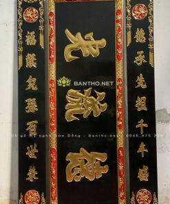 Báo giá hoành phi câu đối gỗ Dổi sơn son thếp vàng