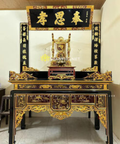 Bàn thờ hoành phi câu đối đẹp sơn son thếp vàng