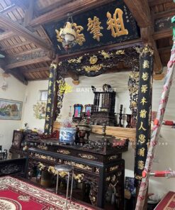 Bộ hoành phi câu đối máng sơn giả cổ